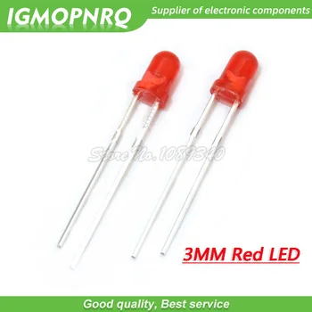 100 kozarcev Red light-emitting diode Rdeče obarva Rdeče, 3mm led IGMOPNRQ