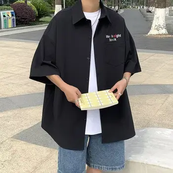Kitajski Slog Ledu Svile Naguban Svoboden Kratka Sleeved Tang Obleko Srajco za Moške 2023 Poletje Moda Priložnostne Bluzo Plus Velikost XL 3xl 2xl