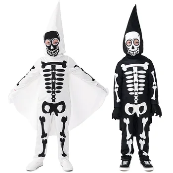 Halloween Kostumi za Otroke Jumpsuit Lobanje Okostje Natisnjeni Strašno Otroci Cosplay Kostumi Kostumi Otrok Duha Pustni Party