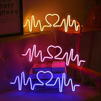 Neon Znak Ljubezni Svetlobe Srce Neonske Svetilke Poroko Znaki Romantične Privlačnosti Dekoracijo Sten iz Ozadja Ljubezen Incall LED USB Pogon