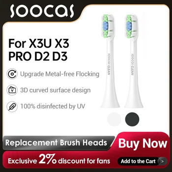 SOOCAS 6/4/2PCS Električna zobna ščetka Zamenjava Krtačo Glave Za X3U X1 X3 X5 PRO D2 D3 V2 V1
