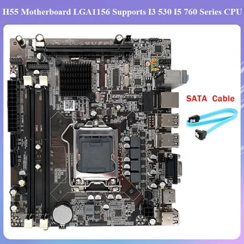 H55 Motherboard LGA1156 Podpira I3 530 I5 760 Serije CPU DDR3 Pomnilnika Namizni Računalnik z Matično ploščo S SATA Kabel