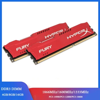 Memoria RAM DDR3 8GB 4GB 1866MHz 1600MHz 1333 Namizje RAM Pomnilnika 240Pins DIMM 1.35 V /1,5 V DIMM PC3-12800 14900 HyperX Fury