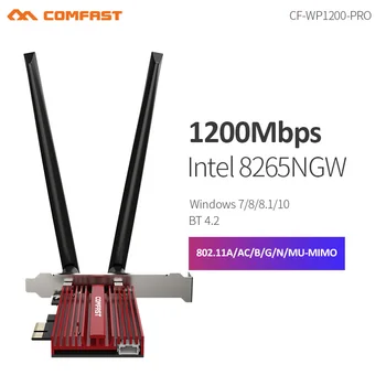 1200Mbps Visoko Moč Dual band Intel 8265AC PCI-E Brezžični Adapter BT 4.2 Kartico WIFI 802.11 ac/b/g/n Za WIN7 8 10