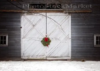 Praznično Skedenj Vrata Počitnice Venec Rdeče Lok New England Pozimi ozadje Računalnika tiskanje božič ozadja