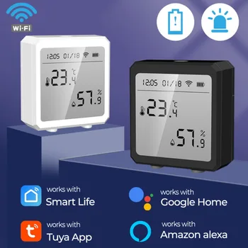 Tuya WiFi Temperature in Vlažnosti Tipalo Smart Doma Notranjo Digitalni Termometer Detektor APP Monitor Alarm