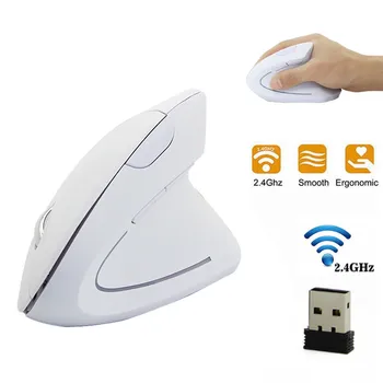 Brezžično Miško Miši, Ergonomska miška Navpično 1600DPI igro Design 2,4 GHz USB Miška Namizje Urad Zabava Dodatki