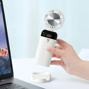 Prenosni Mini Ventilator za Kampiranje Zračnega Hladilnika USB Strani Fan Zložljive Hladilni Ventilator za ponovno Polnjenje z LED Digitalni Zaslon Nosilec za Telefon