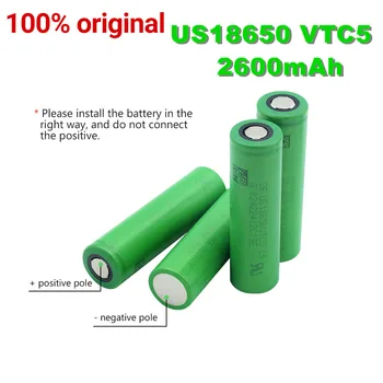100% Prvotne 3,7 V Volt Polnilna US18650 VTC5 2600mAh VTC5 18650 Baterije Zamenjava 3,7 V 2600mAh 18650 Baterije