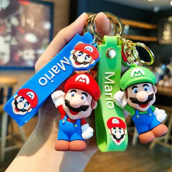 Super Mario Keychain Dejanje Slika Mario Bros Proti Zmaga Serije Obeski Anime Avto Ključ Obroč Risanka Lutka Obesek Igrače Darilo