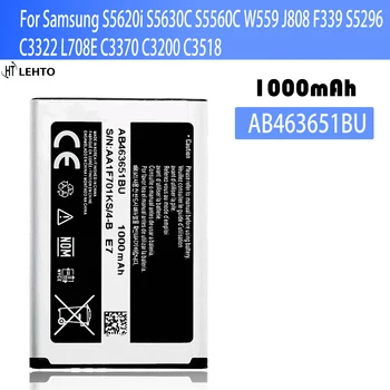 100% Originalni AB463651BU Baterija Za Samsung S5620i S5630C S5560C W559 J808 F339 S5296 C3322 L708E C3370 C3200 C3518 Baterije