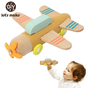 Let ' s Make 1 Nastavite Leseno Letalo Model Ročno Otrok 3D Color Toy Model Bpa Free Montessori Modrost Igrače Otroci Rojstva Igrače Darilo