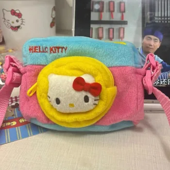 Anime Sanrio Hello Kitty Plišastih Lutka Ustvarjalnost Fotoaparat Obliko Messenger Bag Mobilni Telefon Vrečko Srčkan Risanka Kamera Ccd Vrečko Za Shranjevanje