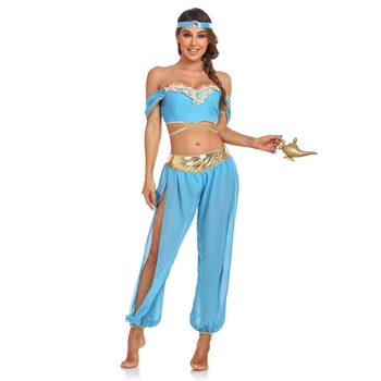 Novo Aladin in Čarobno Svetilko, Cosplay Kostum Princesa Jasmina Modno Obleko Gor Odraslih Pustni Zabavi Halloween Kostumi