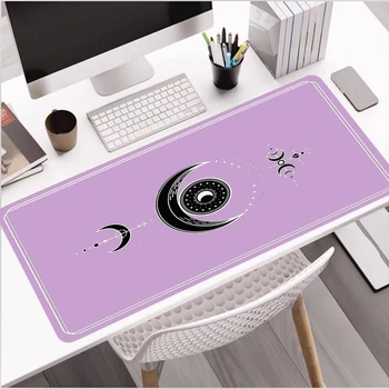 Kawaii Sun Moon Tarot Mouse Pad Gaming Pripomočki Preprogo Laptop Vijolično Roza Čarobno Tipkovnico Pad Velike Non Slip Gumo Desk Mat