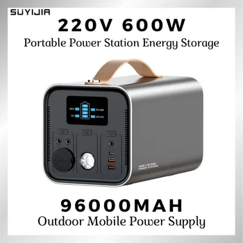 220V Portable Power Station 96000mAh 600W Veliko Zmogljivost Multi-funkcijo Avto Polnilec Solarni Generator Kampiranje Sili Moči Banke