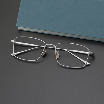 LEX titana očala za moške z kratkovidnost Moški Ženske pravokotnik Okvir Očal je kratkovidnost recept Krog eyeglass okvir