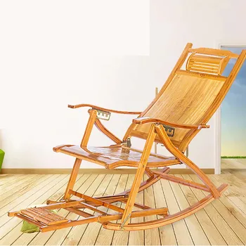 Bivalni Prostor Stol Priložnostne Zložljivo Naslonjalo Bambusa Rattan Izdelave Odmor Za Kosilo Poletje Cool Stol Swing Stabilno Preprostost