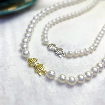 S925 Sterling srebrna Biserna ogrlica, ki se je končalo sponke multi visi cvet oblikovan povezave sponke diy prvi dodatki