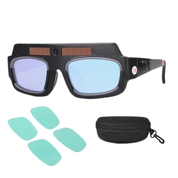8X Solar Powered Auto Temnenje Varilne Maske, Čelada, zaščitna Očala, Varilec Očala Loka, Anti-Shock Objektiv S Shranjevanje Primera