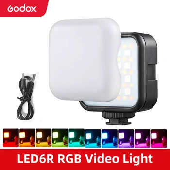 Godox LED 6R LED6R RGB LED Video Luč 13 FX Učinki 1800mAh Li-ionska Baterija Vlog za Video Luči PK Ulanzi VL49 LED Osvetlitev