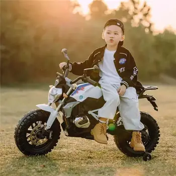 Otrok Električni motorji 3-10 Let Polnilna Dual Drive Glasbe Gorskih Off Road Motocikla, S Pomožnimi Kolesi