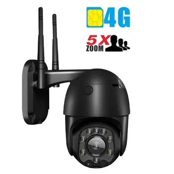 4G IP Kamera 5MP 1080P Auto Optična Povečava PTZ KAMERA na Prostem Speed Dome LTE SIM Varnosti AI Kamere CCTV 2MP HD IR Audio ONVIF CamHi