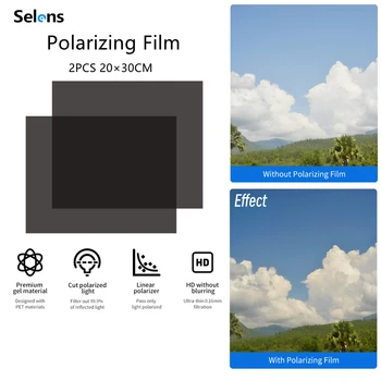 Selens Polarizirajočega Filma 7.8x11.8 cm Samolepilne Polarizirana Listih Linearne Polarizirajočega Fotografija Filter z Bliskavico Pribor