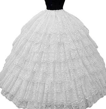 Žogo Obleke Čipke Polno Crinoline Poročne Poročne Obleke Petticoat Underskirts Zdrsi Ženske, Poročni Dodatki Na Zalogi